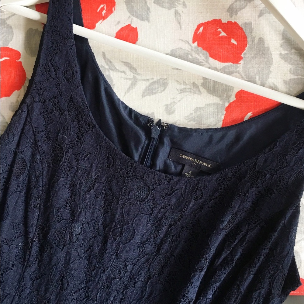 Lace Banana Republic Dress - Navy